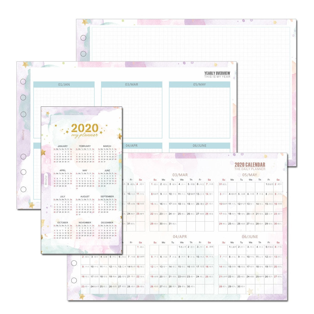 A5/A6/A7 Monthly Plan Three-Fold Binder Planner Refills (20 Sheets) – Bujo  & Marks