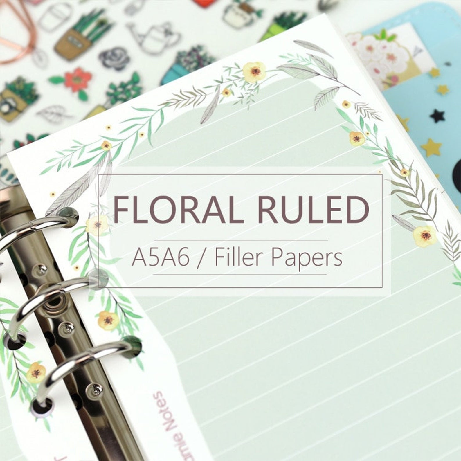 A5/A6 Floral Daily Binder Planner Refills (40 Sheets) – Bujo & Marks